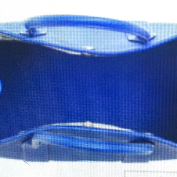 Genuine leather blue tote - Picture 3 of 3